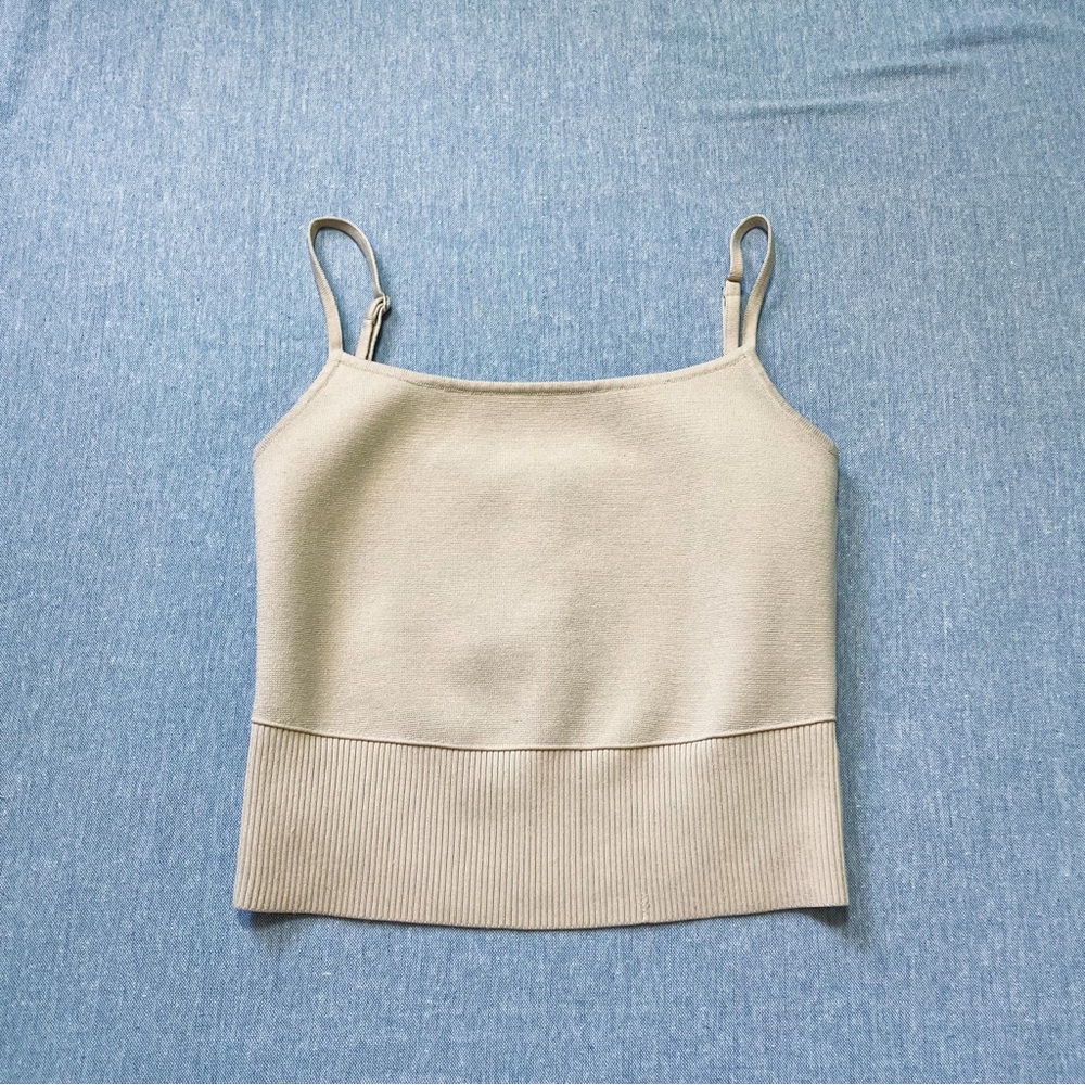 Express Ribbed Knit Tank Size XS in Beige